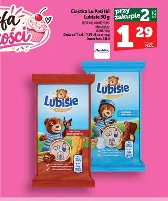Ciastka Lu Petitki Lubisie z nadzieniem mlecznym promocja w TOPAZ