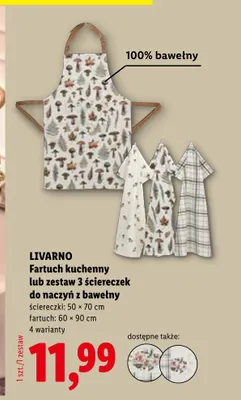Fartuch kuchenny bawełniany Livarno 60x90 cm promocja w Lidl
