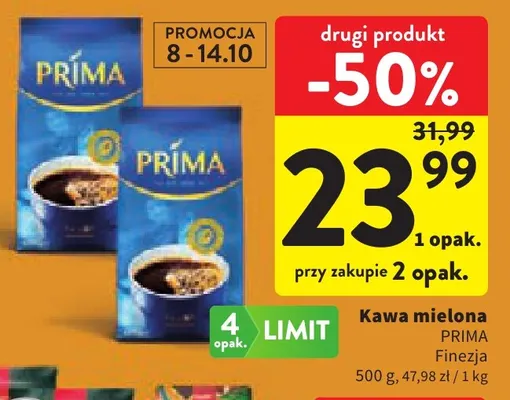 Kawa mielona Prima Finezja promocja w Intermarche