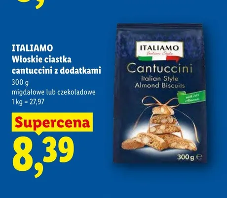 Włoskie ciastka cantuccini z dodatkami promocja w Lidl