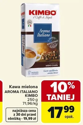 Kawa mielona AROMA ITALIANO KIMBO promocja w Carrefour