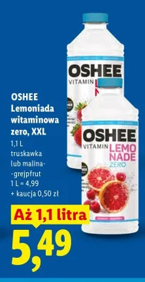 Lemoniada witaminowa zero Oshee truskawka promocja w Lidl
