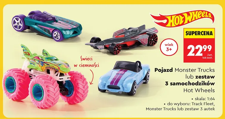 Samochodziki Hot Wheels 3-pak promocja w Biedronka