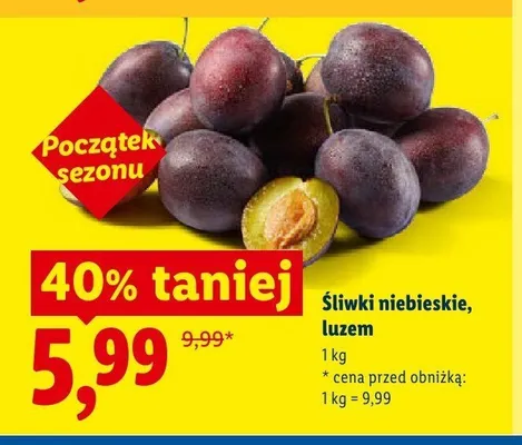 Śliwki niebieskie luzem Ryneczek Lidla promocja w Lidl