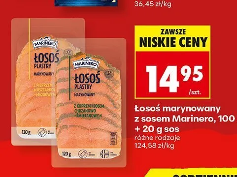 Łosoś marynowany z koperkiem i sosem chrzanowo-śmietanowym Marinero promocja w Biedronka