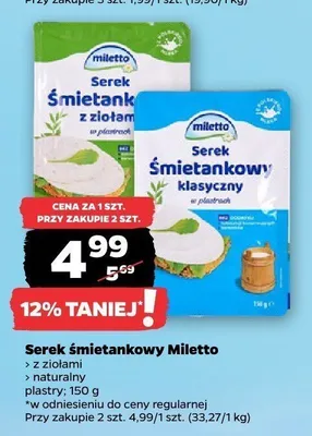 Serek śmietankowy z ziołami Miletto promocja w Netto