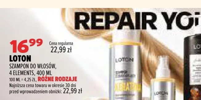 Szampon do włosów 4 Elements Loton promocja w Drogerie Natura