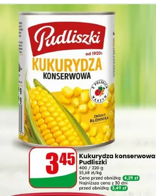 Kukurydza konserwowa Pudliszki promocja w Dino