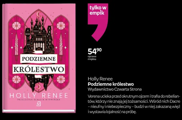 Książka Podziemne królestwo Holly Renee oprawa miękka promocja w Empik