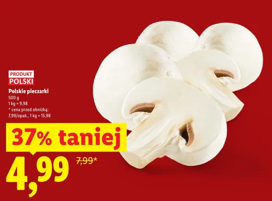 Pieczarki polskie promocja w Lidl