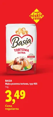 Mąka pszenna tortowa Basia typ 405 promocja w Lidl