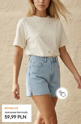 Szorty damskie jeansowe bermudy promocja w Sinsay