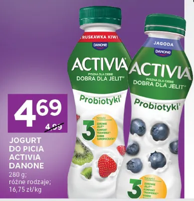 Jogurt do picia Activia ruszawka kiwi Danone promocja w Stokrotka