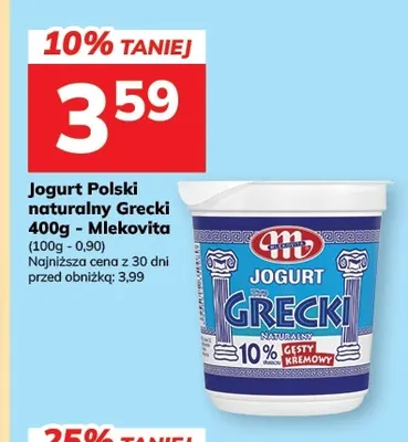 Jogurt Polski naturalny Grecki Mlekovita promocja w Hitpol