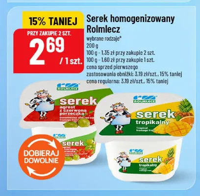 Serek homogenizowany Rolmlecz z czerwoną porzeczką promocja w POLOmarket