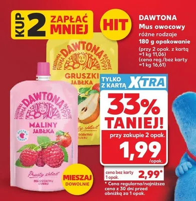 Mus owocowy Dawtona promocja w Kaufland