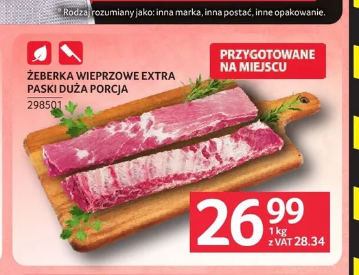 Żeberka wieprzowe extra paski duża porcja promocja w Selgros