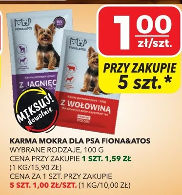 Karma mokra dla psa jagnięcina, wołowina promocja w Top Market