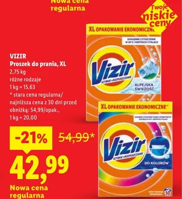 Proszek do prania Vizir XL promocja w Lidl