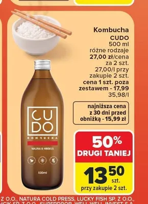 Kombucha Malina & Hibiskus Cudo promocja w Carrefour