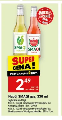 Napój SMAQI gaz kwaśne jabłko promocja w Twój Market