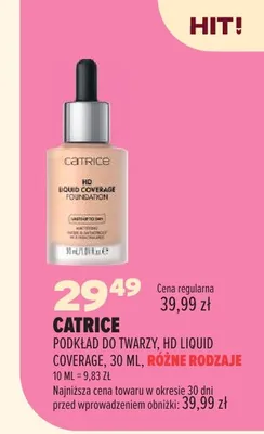 Podkład do twarzy Catrice HD Liquid Coverage promocja w Drogerie Natura