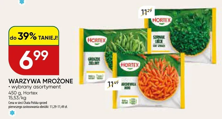 Warzywa mrożone wybrany asortyment promocja w Chata Polska