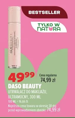Utrwalacz do makijażu ultramocny Daso Beauty promocja w Drogerie Natura