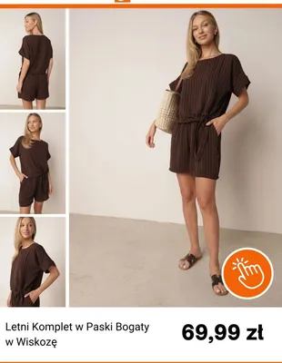 Letni komplet w paski bogaty w wiskozę Born2be promocja w Born2be