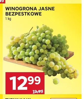 Winogrona jasne bezpestkowe 1kg promocja w Stokrotka