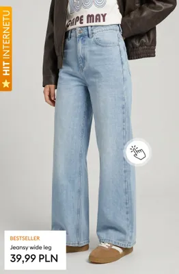 Jeansy wide leg promocja w Sinsay