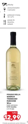 Wino białe wytrawne Poggio della Quercia Trebbiano Rubicone promocja w Kaufland