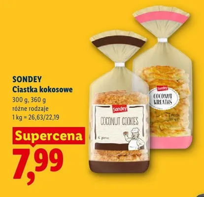 Ciastka kokosowe SONDEY promocja w Lidl