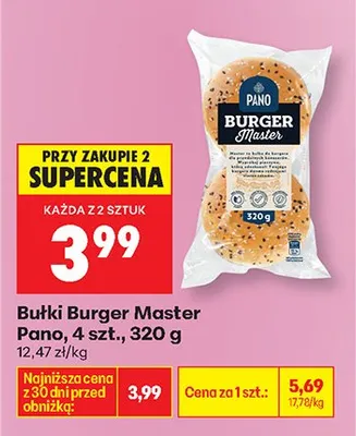 Bułki Burger Master 4 szt. promocja w Biedronka