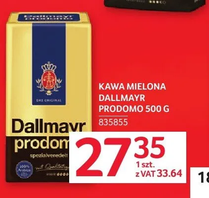 Kawa mielona Dallmayr Prodomo promocja w Selgros