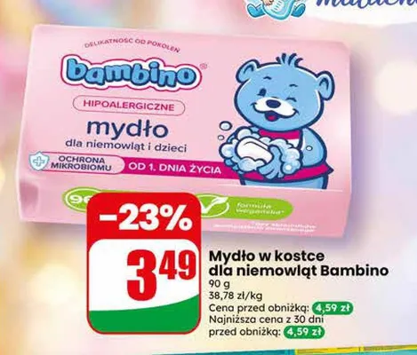 Mydło w kostce dla niemowląt Bambino promocja w Dino