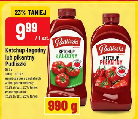 Ketchup pikantny Pudliszki promocja w POLOmarket