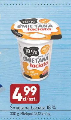 Śmietana Łaciata 18% promocja w Avita