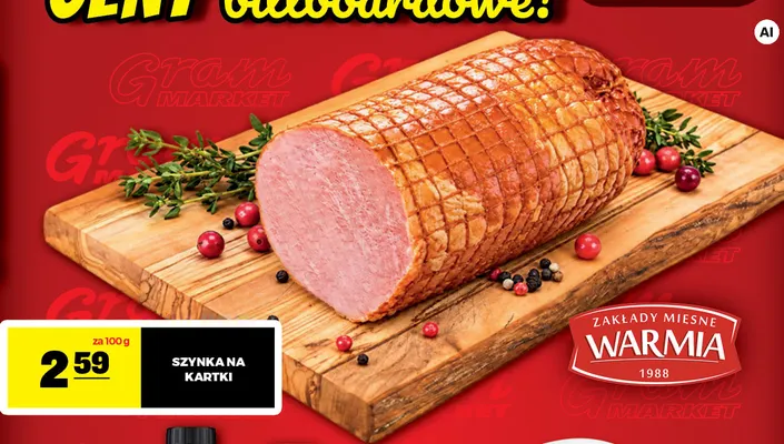 Szynka na kartki Warmia promocja w Gram Market
