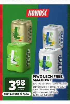 Piwo bezalkoholowe Lech Free Smakowe 4-pak 500 ml promocja w Stokrotka
