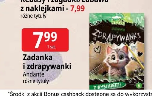 Książka Zadanka i zdrapywanki Andante promocja w Leclerc