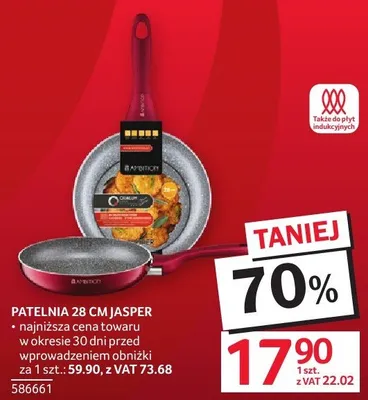 Patelnia 28 cm Jasper promocja w Selgros