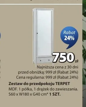 Zestaw do przedpokoju Terpet promocja w Jysk