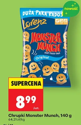 Chrupki Monster Munch Original Lorenz promocja w Biedronka