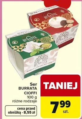 Ser Burrata różne rodzaje promocja w Carrefour Market