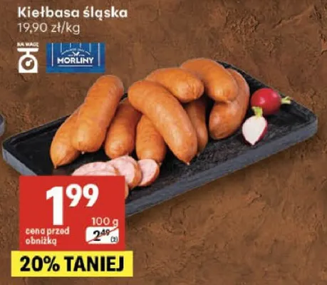 Kiełbasa śląska Morliny promocja w Delikatesy Centrum