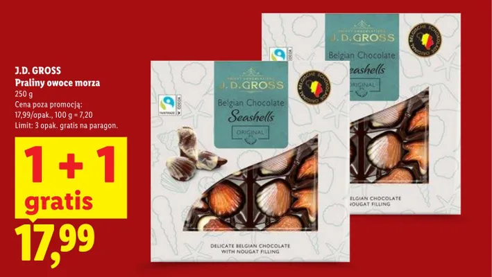 Praliny owoce morza J.D. Gross promocja w Lidl
