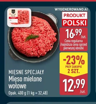 Mięso mielone wołowe Mięsne Specjały promocja w Aldi