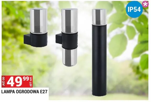 Lampa ogrodowa E27 IP54 promocja w Merkury Market