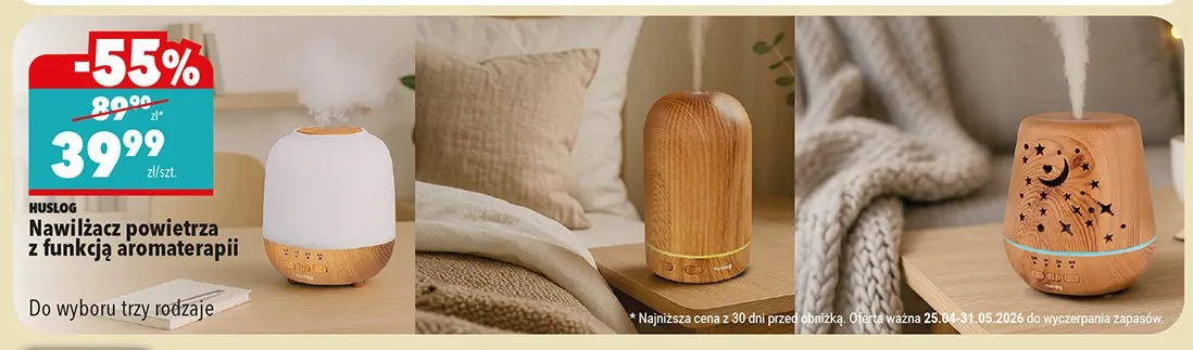 Nawilżacz powietrza z funkcją aromaterapii promocja w Biedronka